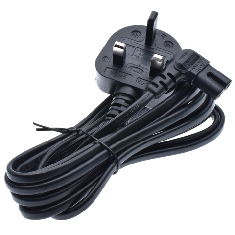 3M cable de alimentación UK 3 PIN macho a derecho en ángulo 90 grados IEC-60320-C7 figura 8 para Samsung LG Sony Sharp LED TV Sky Plus + caja HD ► Foto 1/1