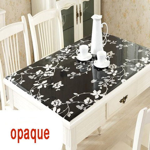 Traslúcido esmerilado de tela de mesa cubierta de mesa para cocina tela impermeable de PVC mantel vidrio suave enviar por negro manteles ► Foto 1/6