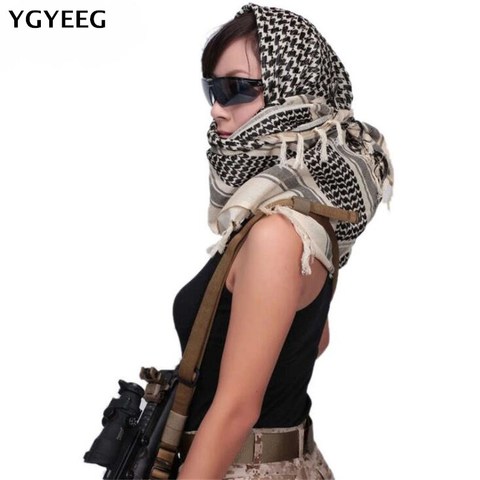 YGYEEG-bufanda militar para hombre y mujer, hiyab musulmán, Unisex, con borlas, estilo árabe, para el desierto ► Foto 1/6