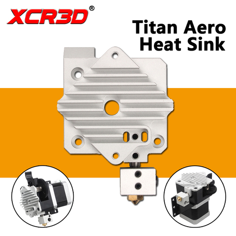 Piezas de impresora XCR3D Titan Aero HeatSink bloque de enfriamiento de aluminio V6 titan extrusor de corto alcance Hotend radiador de 1,75mm 1 ud. ► Foto 1/6