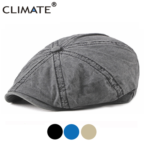 CLIMATE-Gorra de talla grande para hombre, gorro de algodón negro liso, estilo clásico ► Foto 1/6
