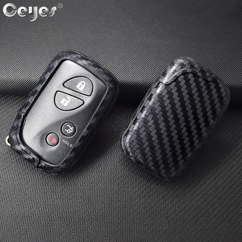 Ceeyes-carcasa de silicona con mando a distancia inteligente para coche carcasa de llave de fibra de carbono con 3 y 4 botones para Lexus RX LX GX ES250 RX270, accesorios ► Foto 1/6