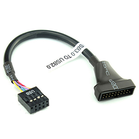 Cable adaptador de cabeza de placa base, 19/20 Pines, USB 3,0, hembra a 9 pines, USB 2,0, 1 Uds. ► Foto 1/5