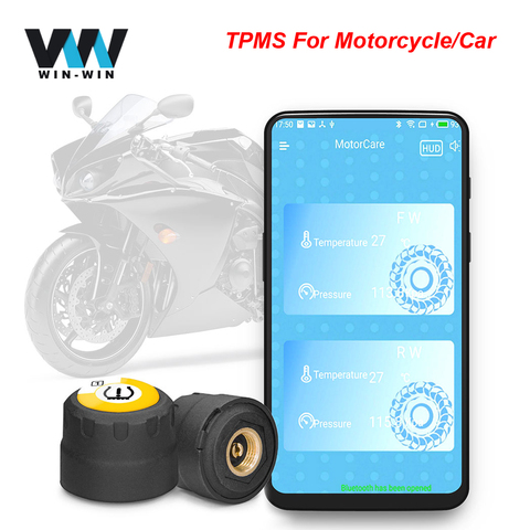 Sensor de presión de neumáticos TPMS para coche y motocicleta, 2 sensores externos para Android IOS, TPMS ► Foto 1/6