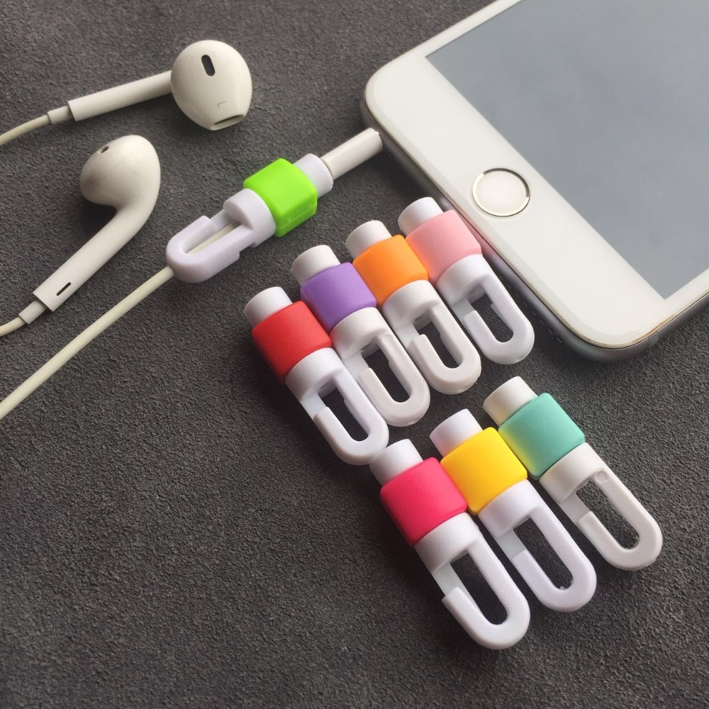 Protector de Cable de auriculares para iphone, organizador de