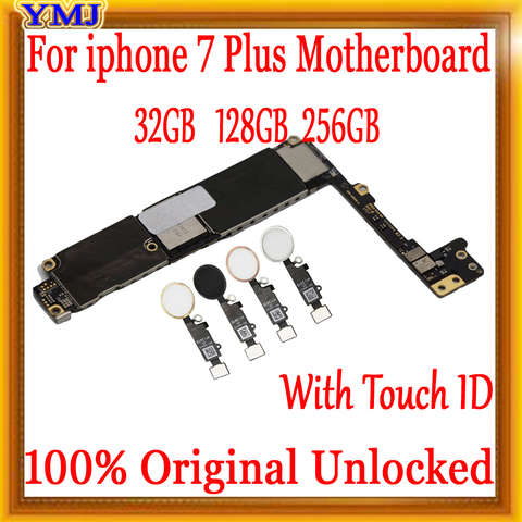 Placa base original desbloqueada para iPhone, dispositivo de fábrica con y sin ID táctil, sin iCloud, para modelos 7 Plus, 7P, 100% original ► Foto 1/6
