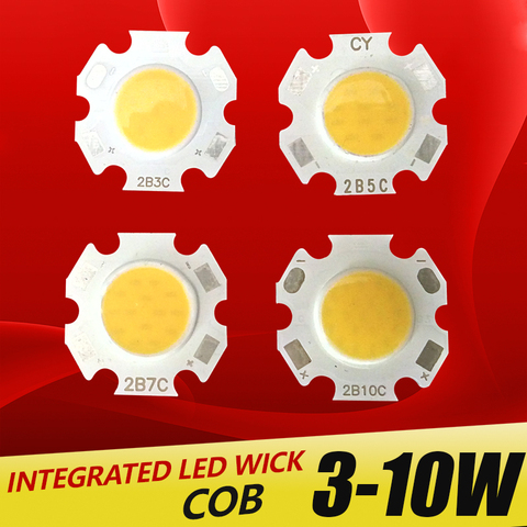 De alta potencia COB Epistar Chip LED 3W 5W 7W 10W DC 10 V-32 V SMD integrado para reflector blanco cálido/blanco ► Foto 1/1