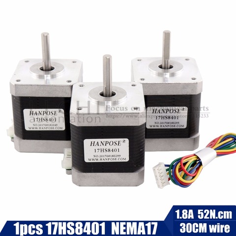 Envío gratis 3 piezas de Motor paso a paso 4-plomo Nema17 48mm/78Oz-in/1.8a motor Nema 17 42 BYGH 1.8A (17HS8401) motor ► Foto 1/6