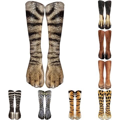 Calcetines divertidos para mujer, calcetín de algodón con estampado de leopardo, Kawaii, tobillero, informal ► Foto 1/6