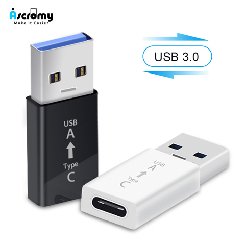 Ascromy Usb 3,0 de tipo c with Otg convertidor Adaptador tipo-c para Samsung Galaxy S10 S9 más Xiaomi Huawei Oneplus 7t Usb-c Cable ► Foto 1/6