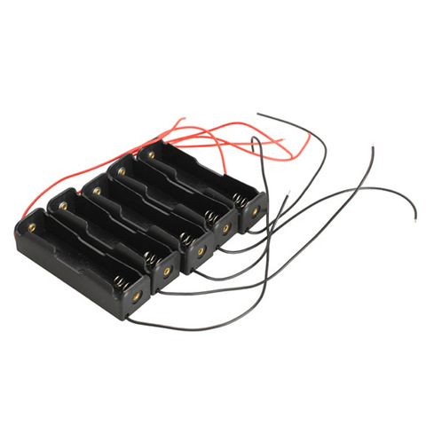 Lote de 5 unidades de soporte para batería de móvil con ranura única, 18650, con cables de alambre DIY ► Foto 1/6