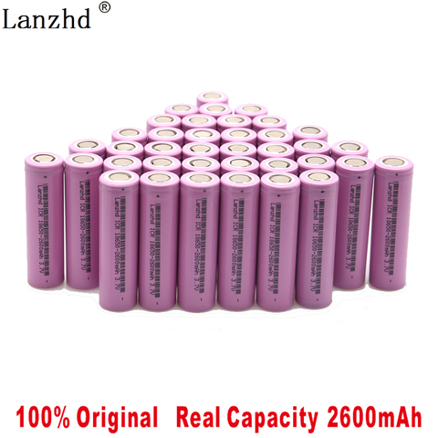 100% batería original 18650 3,7 V 2600MAH Li ion recargable 18650 para baterías samsung para juguetes herramientas linterna (10-40 uds) ► Foto 1/6
