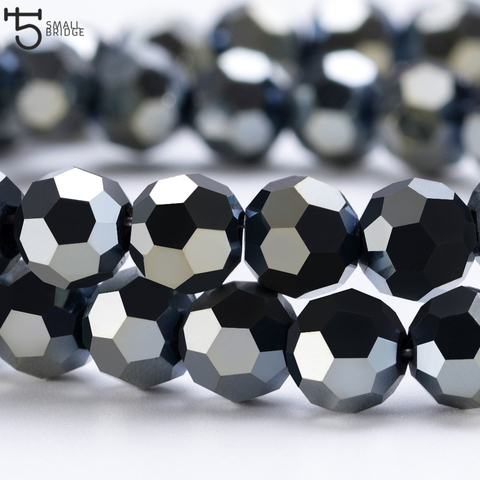 Cuentas de cristal negro checo para fabricación de joyas, abalorios redondos espaciador suelto de 3, 4, 6 y 8mm, para pulsera y collar, venta al por mayor Z102 ► Foto 1/6