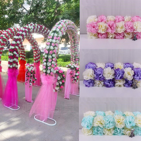 Barato DIY boda arco Fondo Decoración Accesorios Dalias artificiales flores de seda Rosa Flores guía de ruta de corredor de 1pc ► Foto 1/6