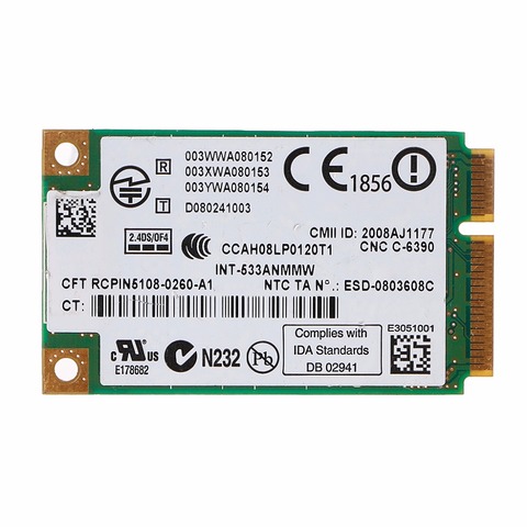 Mini tarjeta PCIe inalámbrica WiFi, 2,4 GHz y 5,0 GHz, 533AN_MMW 5300, módulo de dispositivo de 802.11n + 450Mbps, tarjeta de enlace WiFi C26 ► Foto 1/6