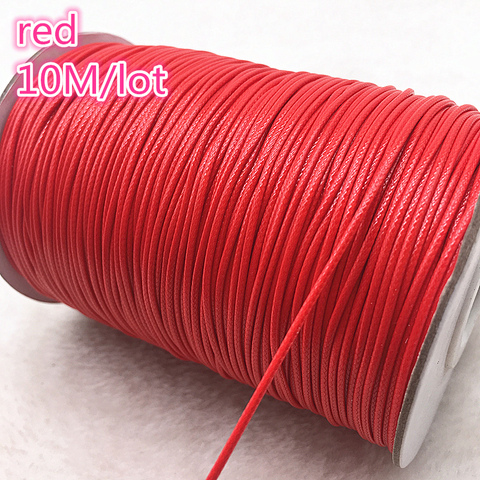 Cordón de algodón encerado, cuerda de rosca de 10 metros y 1mm, color rojo, para hacer pulseras shamballa ► Foto 1/2