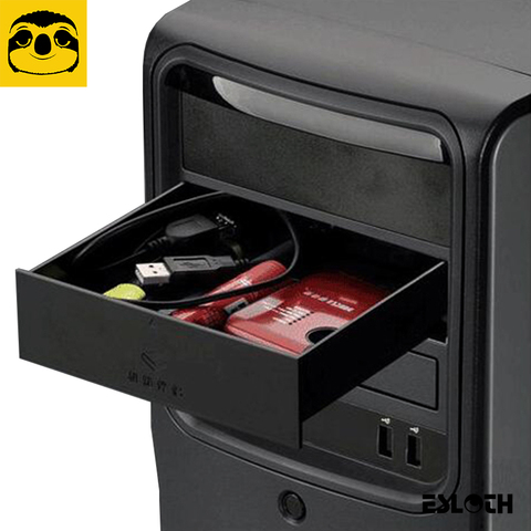 Disppy Drives-caja de almacenamiento de 523 pulgadas con carcasa de Metal para ordenador, CD-ROM, cajón, caja de almacenamiento de cigarrillos, color negro, 5,25 ► Foto 1/6