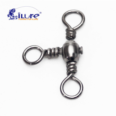 ILure-barril de Pesca de acero inoxidable, 20 unids/lote, Conector de Triple giratorio, anillo sólido, accesorios de Pesca aparejos de Pesca ► Foto 1/5