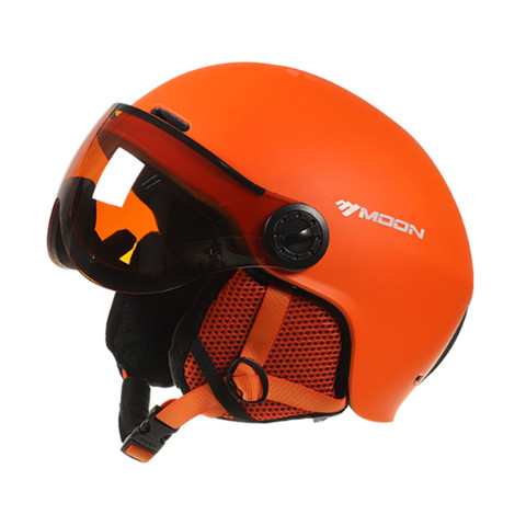 Luna esquí visera del casco 2022 integrado de formación de deportes al aire libre equipo de seguridad con gafas para el esquí de invierno casco a39 ► Foto 1/6