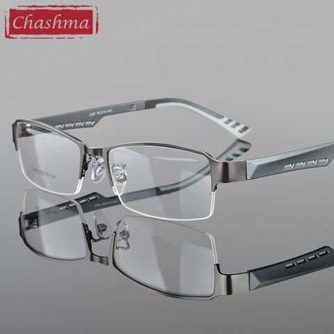 Chashma gafas de calidad medio marco inoxidable TR 90 brazos marco óptico hombres marcos de anteojos para Miopía ► Foto 1/1