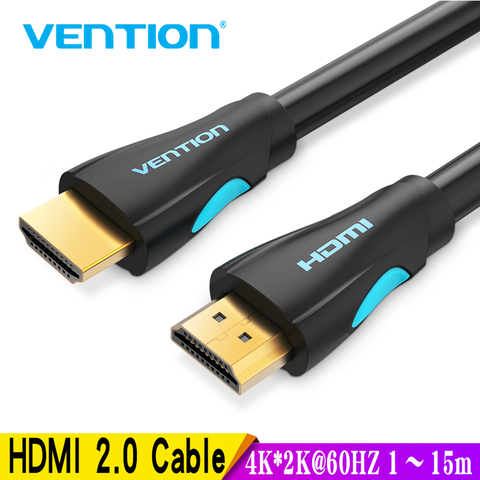 Cable HDMI Vention 4K HDMI a HDMI 2,0, conector chapado en oro para interruptor divisor, Cable HDMI para HDTV LCD PS3 4 Pro 10M 15M ► Foto 1/6