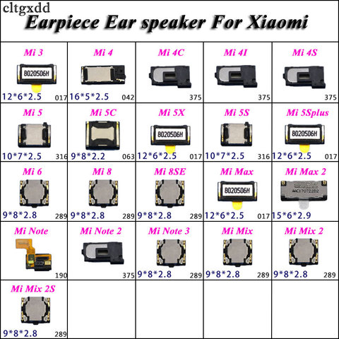 Cltgxdd 2 piezas del auricular del oído altavoz para Xiaomi mi 3 4 4C 4I 4S 5 5C 5X 5S 5 Splus 6 8 8SE mi nota 2 3 mi x 2 2 S mi 3 mi 4 mi 5 y mi 6 mi 8 ► Foto 1/1