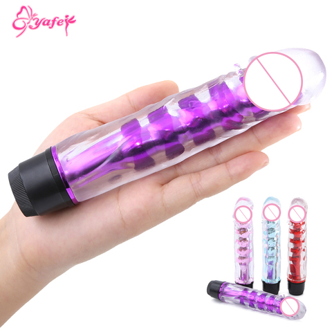 Vibrador vibrador de múltiples velocidades vibrador Cilt vibrador de gelatina resistente al agua vibrador de pene productos sexuales vibrador adultos juguetes sexuales para mujer ► Foto 1/6