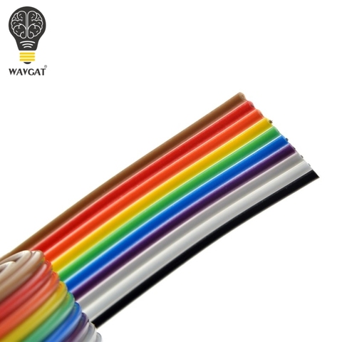 1 metro 1,27mm espaciado Pitch10 forma 10 P plana de Color Arco Iris cinta de cableado de Cable de alambre para PCB DIY 10 forma Pin ► Foto 1/5