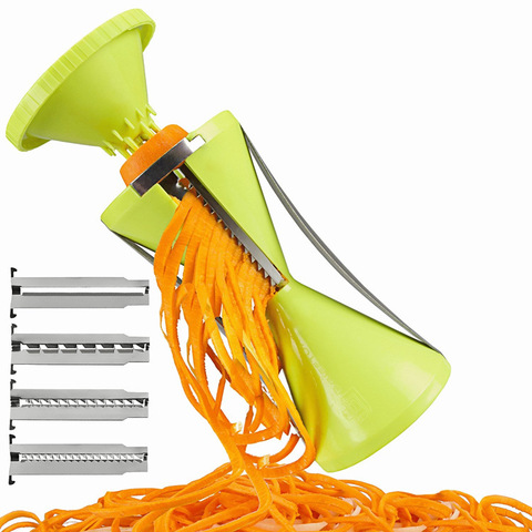 Dropshipping Cuisine Outils 4-lame Légumes Spirale Trancheuse Râpe Légumes Spiralizer pour Carotte Concombre Courgette Spaghetti ► Foto 1/6