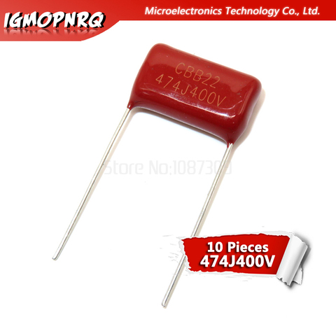 10 piezas 400V474J 0,47 UF Pitch 15mm 470NF 400 V 474 igmopnrq CBB polipropileno film capacitor nuevo ► Foto 1/1