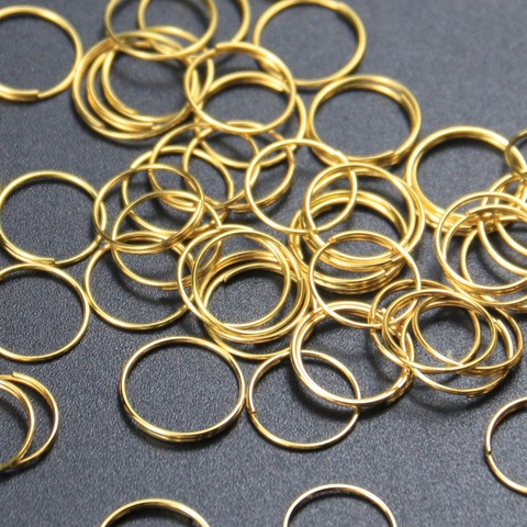 100 Uds 12MM chapado en oro plata anillo de acero de bucle, lámpara de araña de cristal colgante conector de accesorios ► Foto 1/4