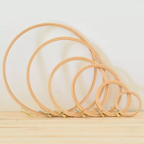 10-40cm mini Marco de aro de bordado de madera para kit anillo aro herramientas de coser grandes accesorios madera bordado Cruz punto de Bambú embroidery hoop frame ► Foto 1/6