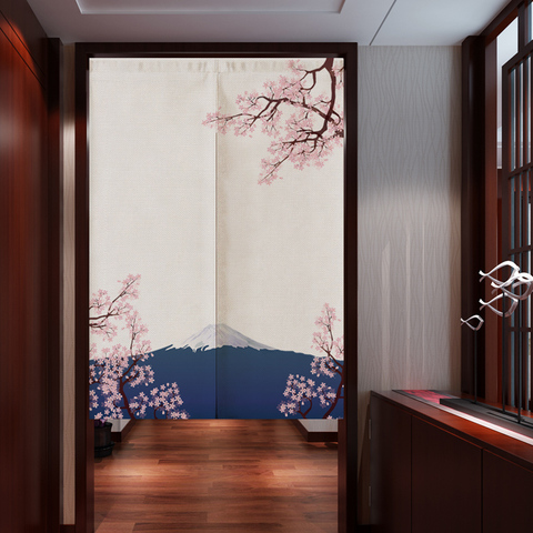 Ukiyo japonés-e-cortinas de cocina Noren de lino cortina de la puerta para sala de estar dormitorio decoración del hogar de la cortina ► Foto 1/6