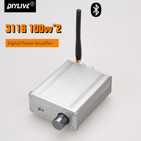 DIYLIVE-miniamplificador de potencia digital de AUDIO TPA3116, 2,0, 100W x 2, hi-fi amplificador estéreo, bluetooth select, A2.0B1 ► Foto 1/6