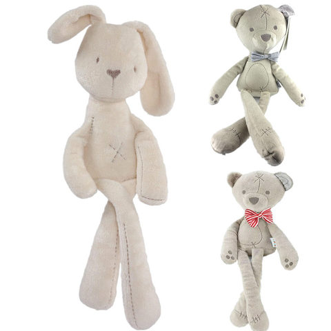 Bebé lindo muñeco de conejo de felpa suave Animal relleno oso juguetes de Pascua los niños conejo dormir amigo bebé juguete regalo de cumpleaños para los niños ► Foto 1/6