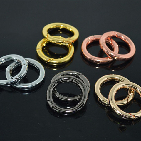 5 unids/lote fuera de 25mm de diámetro de oro rosa/Color plata llavero clave cadenas (nunca se desvanecen) Partido redonda anillo anillos de joyería ► Foto 1/6