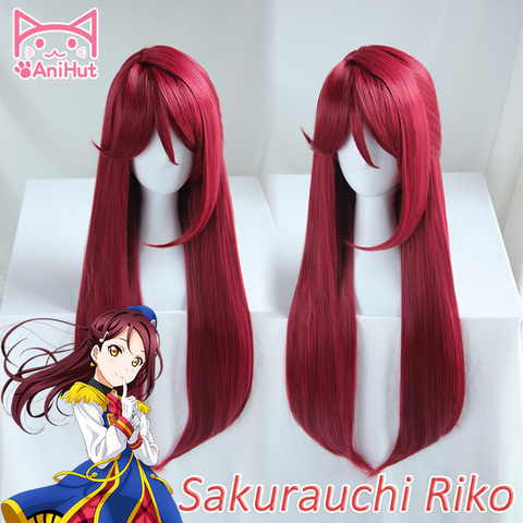 【AniHut】 Sakurauchi Riko peluca amor vivo sol Cosplay peluca de cabello sintético rojo Sakurauchi Riko Anime LoveLive! Cosplay cabello de las mujeres ► Foto 1/5