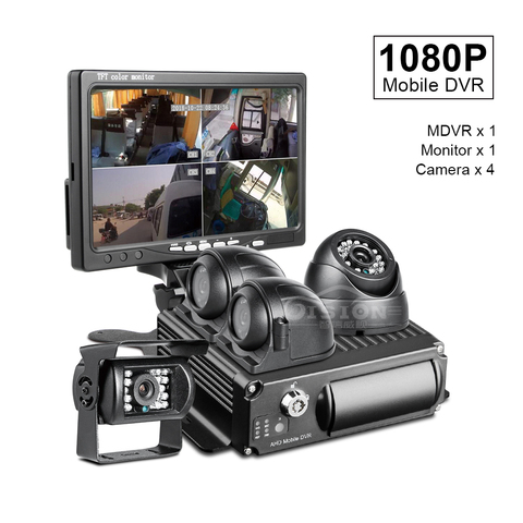 Grabador de vídeo Dvr con 4 canales SD para coche, cámara de visión frontal/trasera AHD de 4x2022 MP, Monitor de 7 pulgadas para camión/Taxi/Autobús, novedad de 1,3 ► Foto 1/5