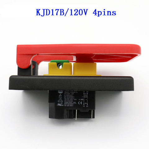 Kedu KJD17B/120 V 18A (16A) 4pis Mesa sierras interruptor pulsador electromagnético Paddle Switch para banco Sierra madera máquina ► Foto 1/1