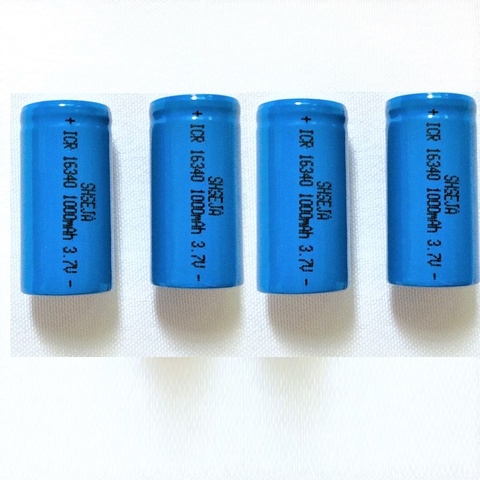 Batería de ion de litio recargable, SHSEJA, 3,7 V, 1000mAh, CR123A, 123A, CR123, 16340, 4 Uds. ► Foto 1/3