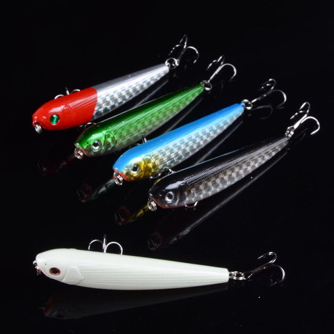 Señuelo de pesca de agua superior, Wobbler, plástico duro, superficie Artificial, Minnow, 8,5 cm, 10g, con ojos 3D, 1 Uds. ► Foto 1/6