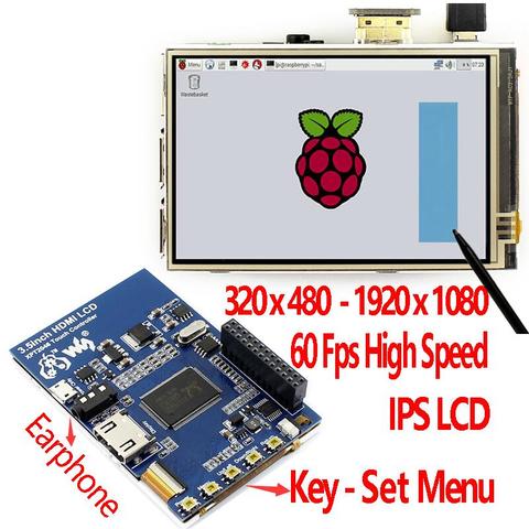 Raspberry Pi-pantalla táctil LCD de 3,5 pulgadas, HDMI, pantalla de 3,5 pulgadas, 60 fps, 1920x1080 Pantalla táctil IPS ► Foto 1/4