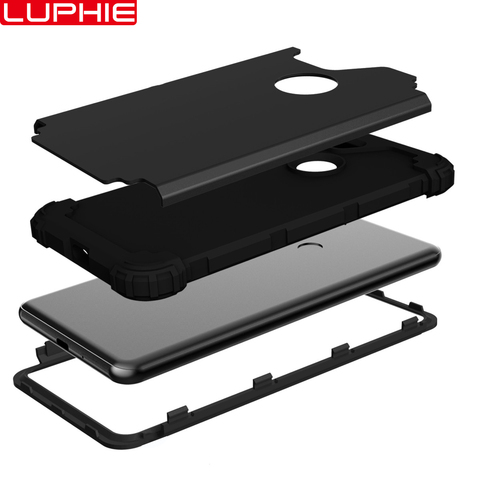 LUPHIE para Google Pixcel 3 XL/Pixel 3 carcasa a prueba de golpes protección de cuerpo completo 3 en 1 híbrido duro PC y funda de silicona suave resistente ► Foto 1/6