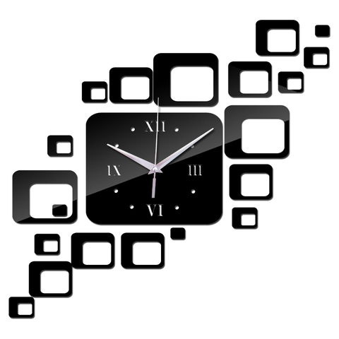 2016 Nuevo reloj de pared de espejo de acrílico para decoración del hogar, diseño moderno y seguro, etiqueta de reloj de cuarzo digital grande envío gratis ► Foto 1/6