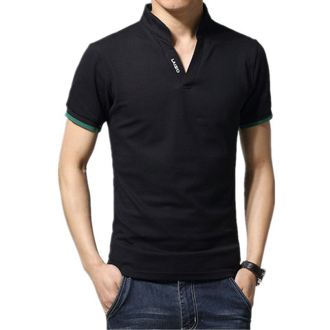 2022 nueva llegada Camisa Polo de algodón para hombre Tops moda marca talla grande manga corta negro blanco Polo Camisa Homme Camisa 5XL ► Foto 1/6