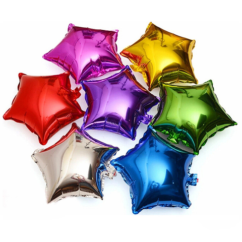10 piezas 10 pulgadas cinco estrellas globo de papel de aluminio baby shower niños cumpleaños fiesta boda decoración suministros niños globos ► Foto 1/6