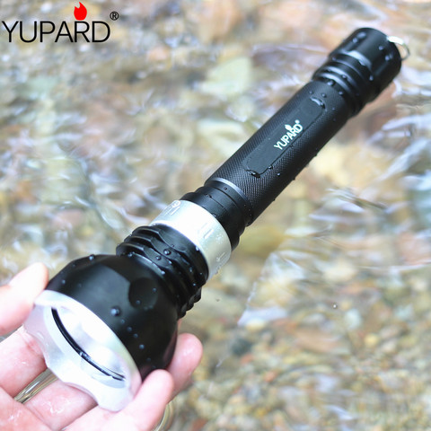 YUPARD-XM-L2 LED impermeable para buceo, linterna de luz LED T6 para defensa recargable, para acampar y exteriores ► Foto 1/6