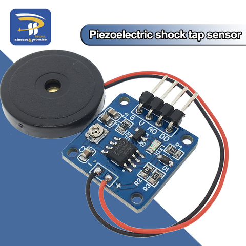 Sensor piezoeléctrico de choque, módulo de interruptor de vibración, CC, 5V, percusión de hoja para Arduino AD/DO 51 UNO MEGA2560 r3, Kit DIY ► Foto 1/6