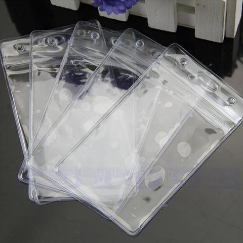Unisex Popular transparente PVC plástico transparente insignia de exposición de trabajo ID nombre impermeable tarjeteros 5PC ► Foto 1/6