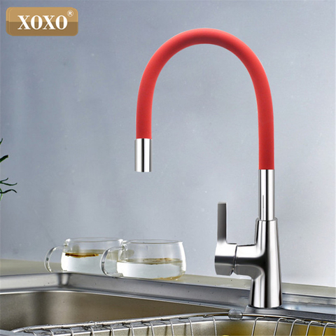 XOXO 360 recién llegado 7-color Gel de sílice nariz cualquier dirección rotación grifo de cocina fría y agua caliente mezclador 1301R ► Foto 1/6